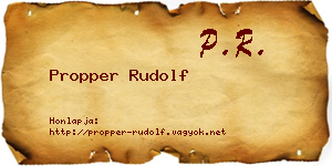 Propper Rudolf névjegykártya