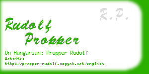rudolf propper business card